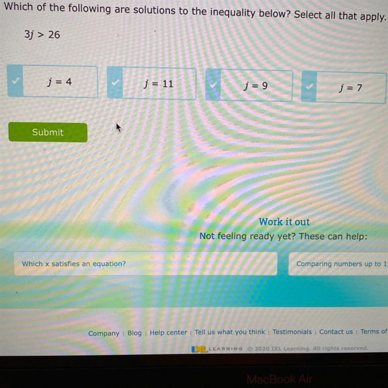 Which of the following are solutions to the inequality below? Select all that apply-example-1