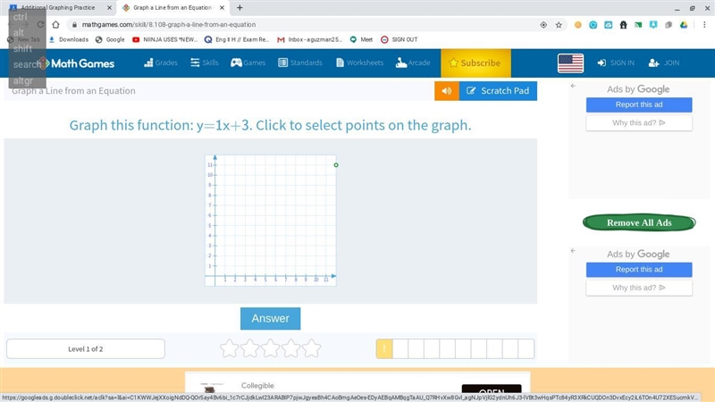 Graph this function Y=1x+3 Attachment below-example-1