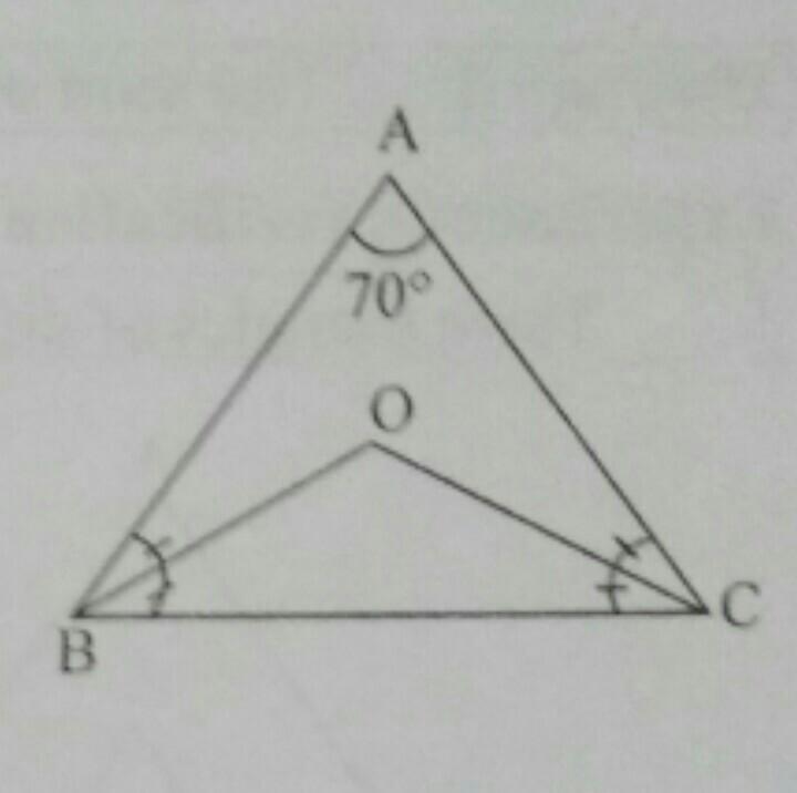 BO and OC are the bisector of angle B and angle C of the triangle ABC. Find BOC if-example-1