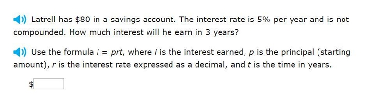 Correct answers only please! Latrell has $80 in a savings account. The interest rate-example-1