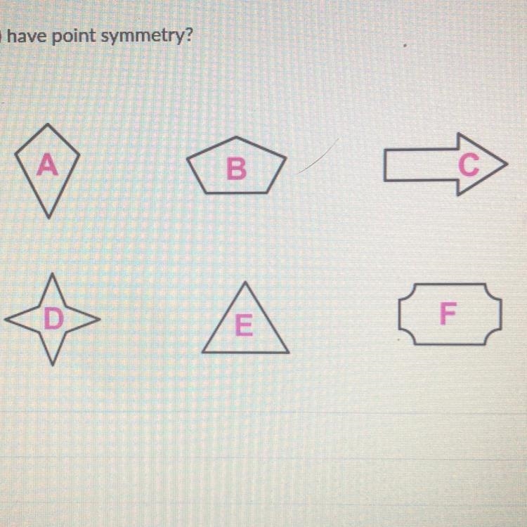 Which shapes have point symmetry-example-1