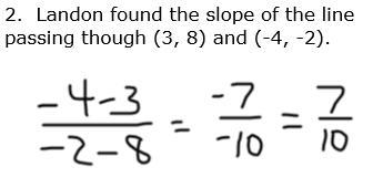 15 POINTS! What is the correct answer for Landon's problem? Explain where he went-example-1