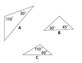 Which two triangles are congruent-example-1