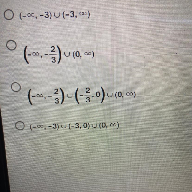 Determine the domain of the function (f of g)(x) where f(x)=1/ x+3, g(x) =2/x.-example-1