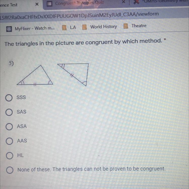 The triangles in the picture are congruent by which method-example-1