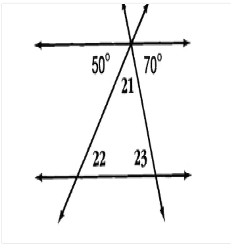 Find the measure of each missing angle Angle 21 = Angle 22 = Angle 23 = What is the-example-1