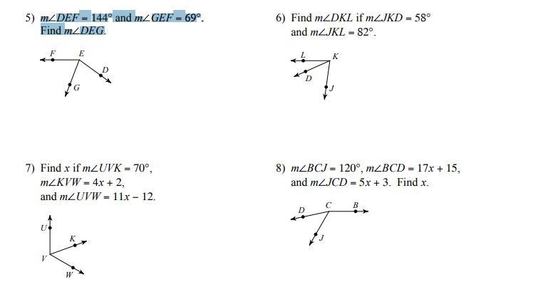 M DEF = 144° and m GEF = 69°. Find m DEG-example-1