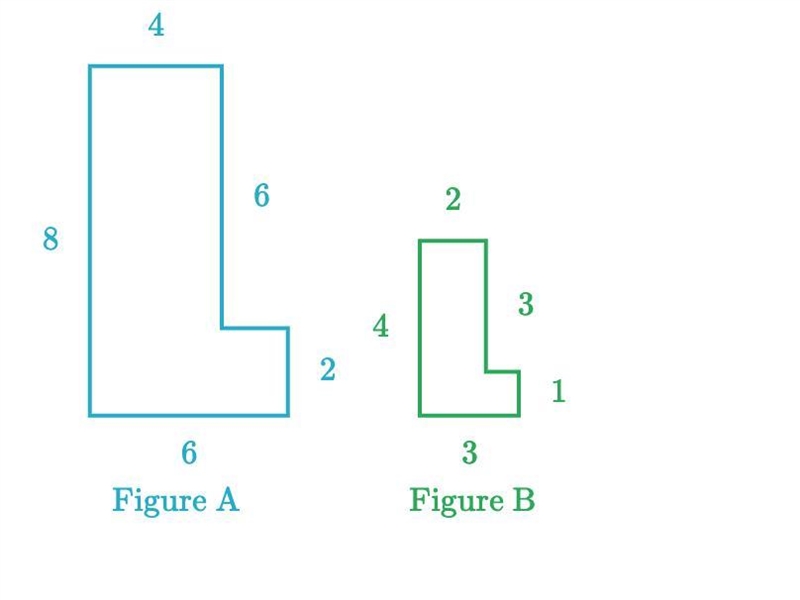 Is Figure B a scale copy of Figure A? Choose 1 answer: A. Yes B. No-example-1