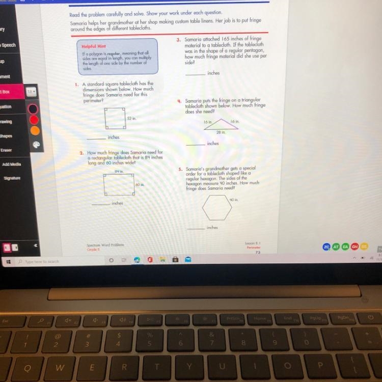 Spectrum word problems Grade 8 HELP-example-1