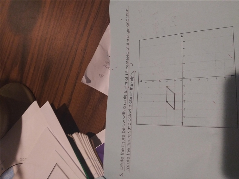 Dilate the figure below with a scale factor of 1.5 centered at the origin and then-example-1