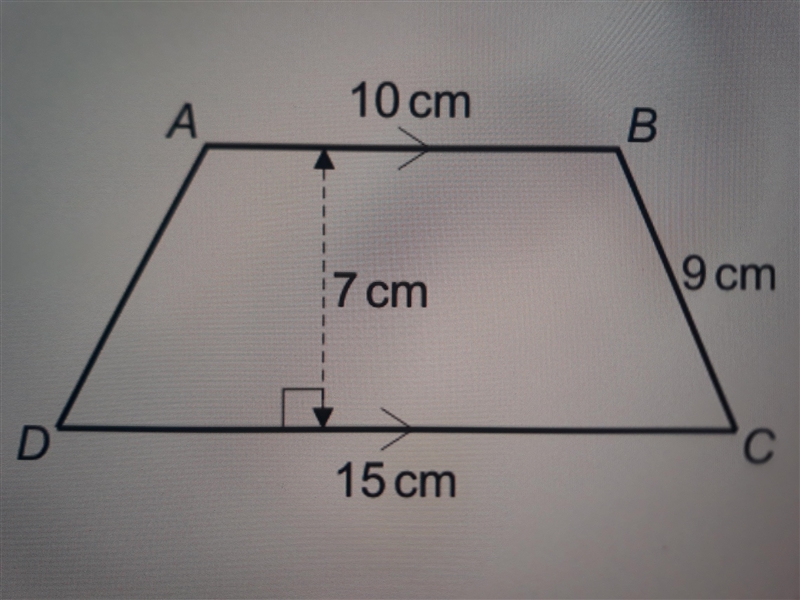 ABCD is a trapezium. Calculate the area of ABCD-example-1