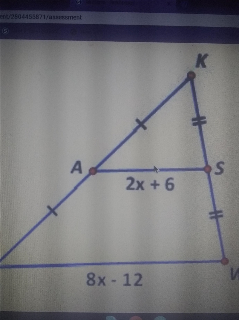 Determine the length of AS. A. 12 B. 18 C. 3 D. 6-example-1