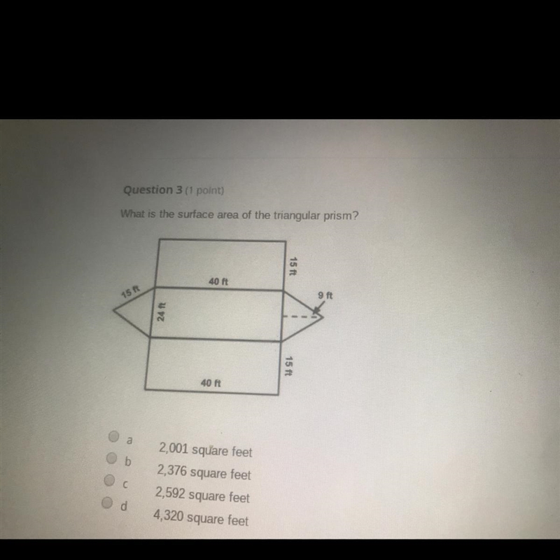 What is the surface area of the triangular prism ?-example-1