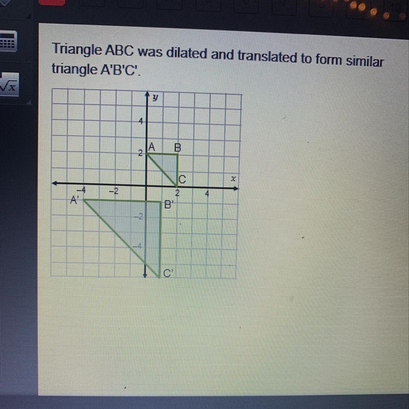 What is the scale factor of the dilation? 1/5 2/5 5/2 5/1-example-1