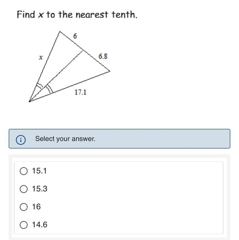 Find x to the nearest tenth-example-1