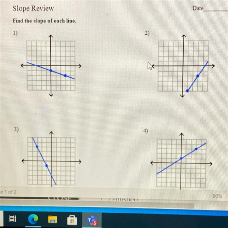 Find the slope of each line-example-1