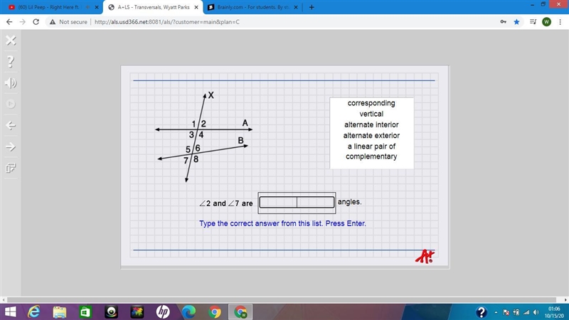 Angle 2 and 7 are what?-example-1