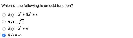 Which of the following is an odd function?-example-1