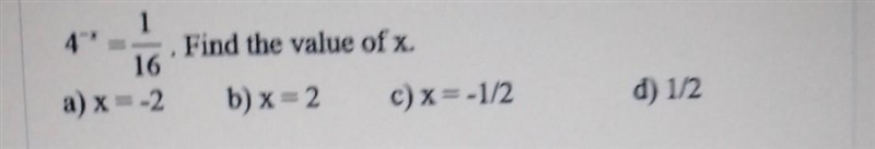 4^-x =1/6 find x need help asap​-example-1