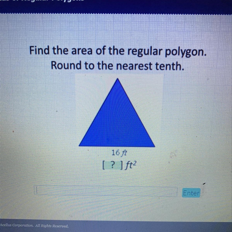 What is the area of the regular polygon?-example-1