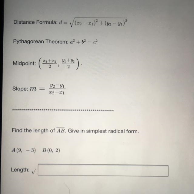 Geometry! Find the length of a-b. Give answer in simplest radical form.-example-1