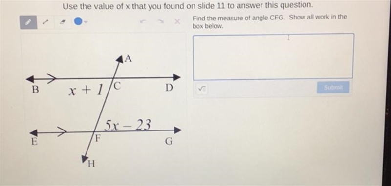 Find the measure of angle CFG-example-1