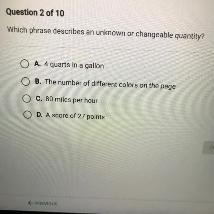 Which phrase describes an unknown or changeable quantity-example-1