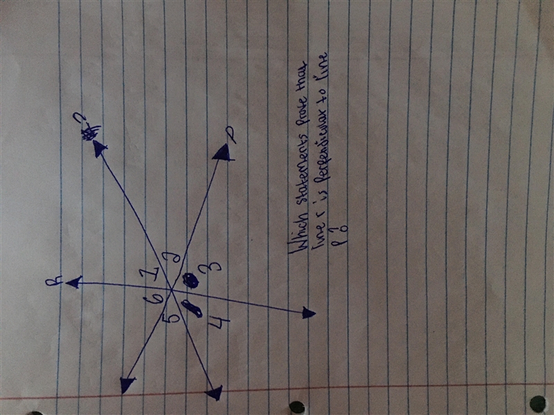 Which statements prove that line R is perpendicular to line P ?-example-1