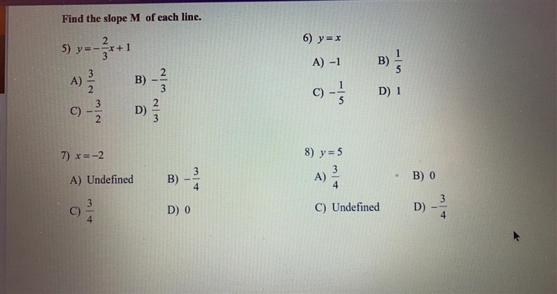 2 5) y=-=x+1 3 3 A) 2 B) دTF درا 3 C) 2 D) 3 2 Can someone pleaseee pass the answers-example-1