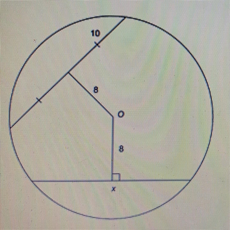 Find the value of x X = 8 X = 10 X = 16 X = 20-example-1