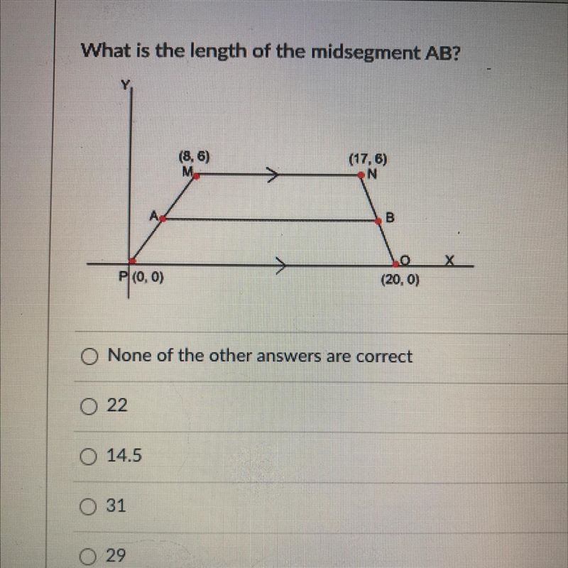 PLEASE HELP ME :( What is the length of the midsegment AB?-example-1