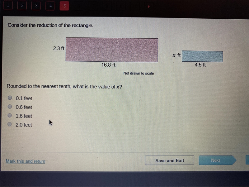 Hurry late work! Consider the reduction of the rectangle. Rounded to the nearest 10th-example-1