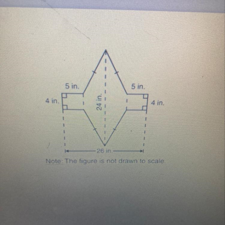 What is the total area, in square inches, of the figure shown below?-example-1