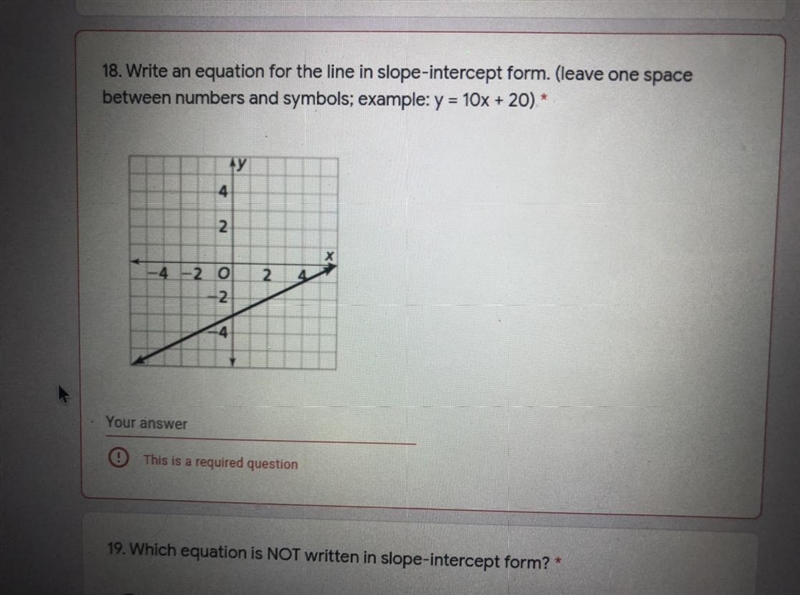 Write an equation for the line in slope-intercept form.-example-1