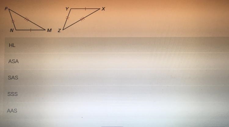 Help! Which method can you use to prove that the triangles are congruent?-example-1