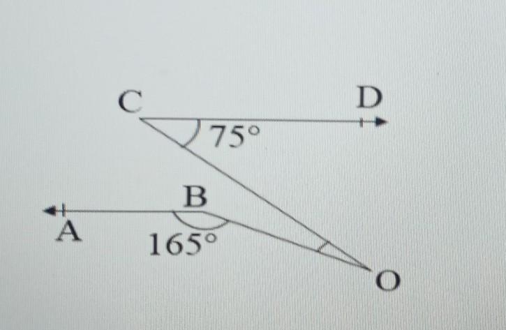 In the given figure, ABIICD, Find the measure of angle BOC​-example-1