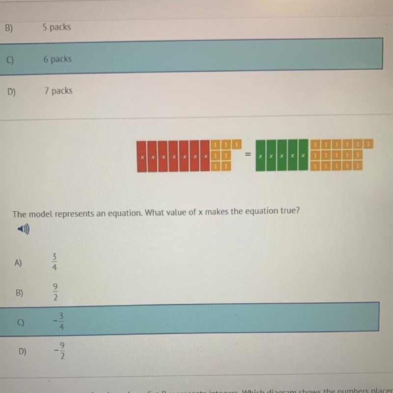 1 1 1 -x -xxxx -x 1 1 = 11 1 1 1 x 1 1 1 1 1 X 1 1 The model represents an equation-example-1