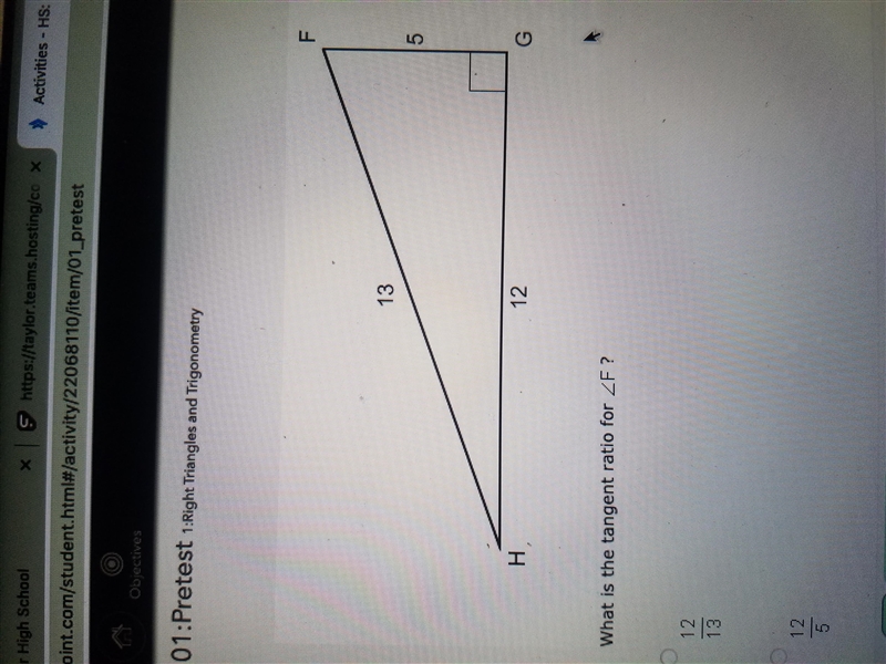 What is the tangent ratio for-example-1