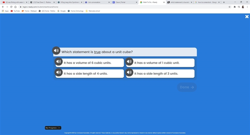 Which statement is true about a unit cube-example-1