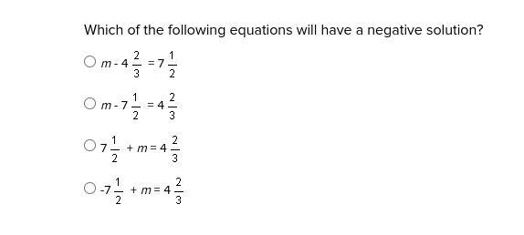 Which of the following equations will have a negative solution?-example-1