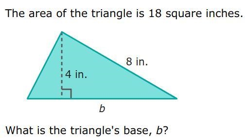 What is the triangle's base, b?-example-1