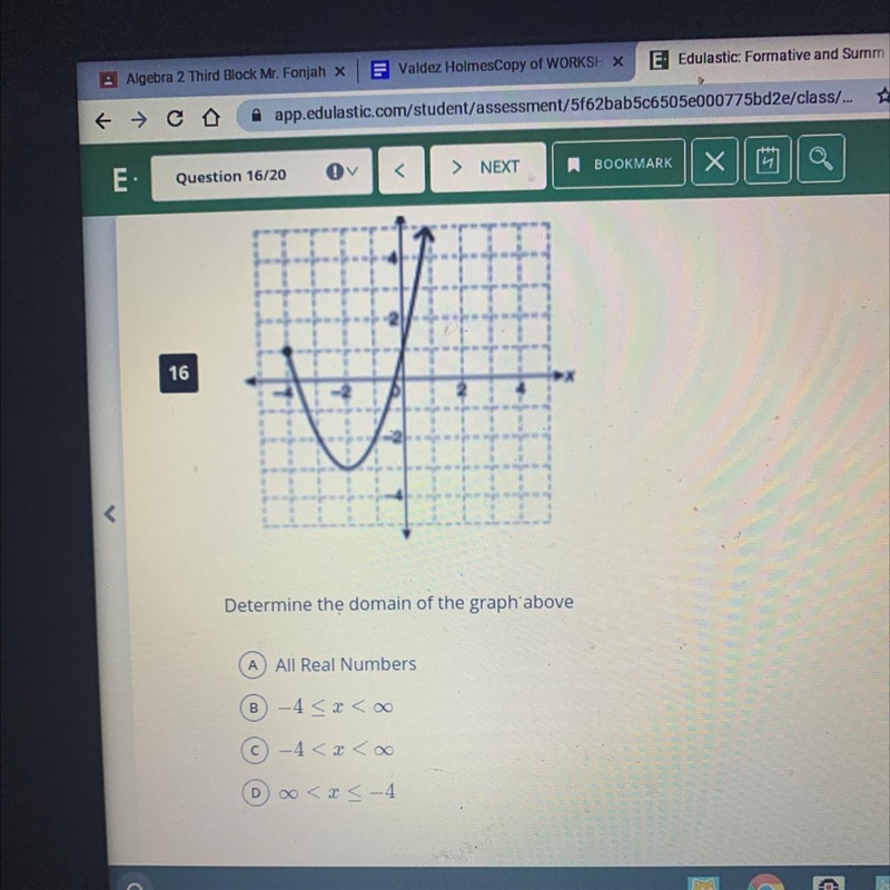 Determine the domain of the graph above-example-1