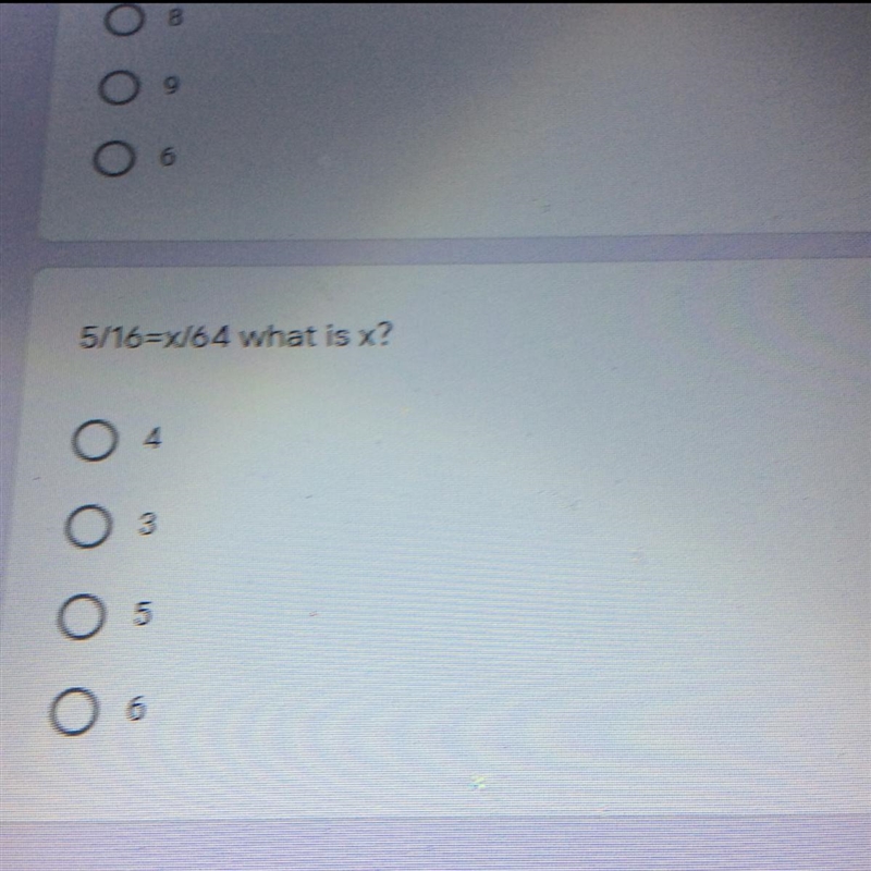 5/16=x/64 what is x.-example-1