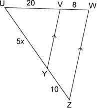 PLEASE HELP GEOMETRY! Solve for x. A) 10 B) 5 C) 8 D) 14-example-1