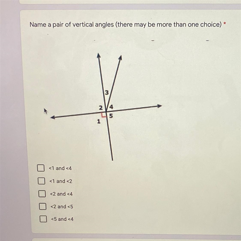 Name a pair of vertical angles (there may be more than one choice) <1 and <4 &lt-example-1