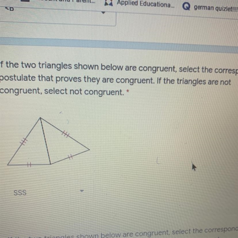 If the two triangles shown below are congruent, select the corresponding 1 point postulate-example-1