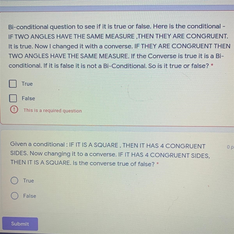 GEOMETRY TRUE OR FALSE QUESTIONS-example-1