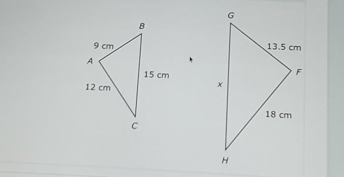 These two triangles are similar solve for X​-example-1