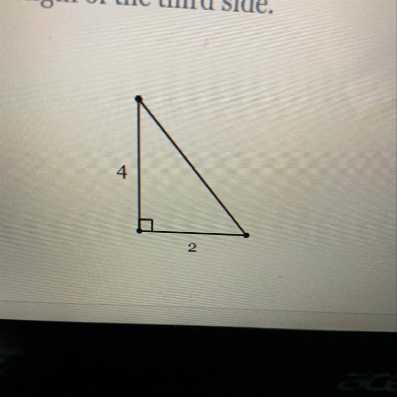 Find the exact length of the third side.-example-1