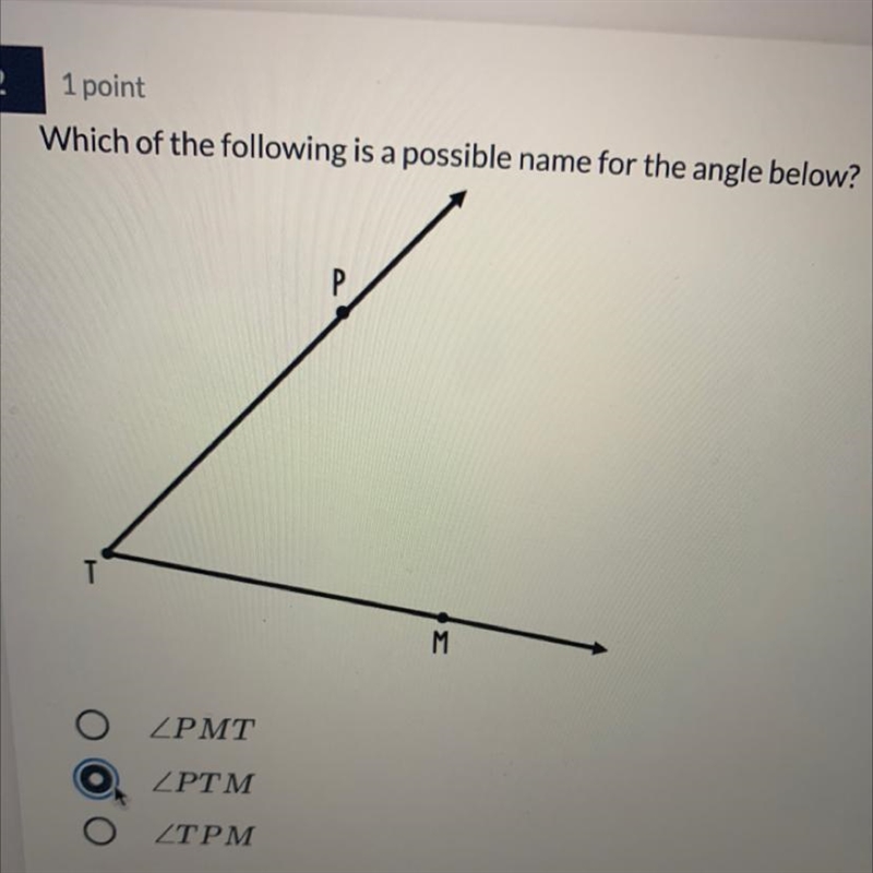 Vhich of the following is a possible name for the angle below?-example-1